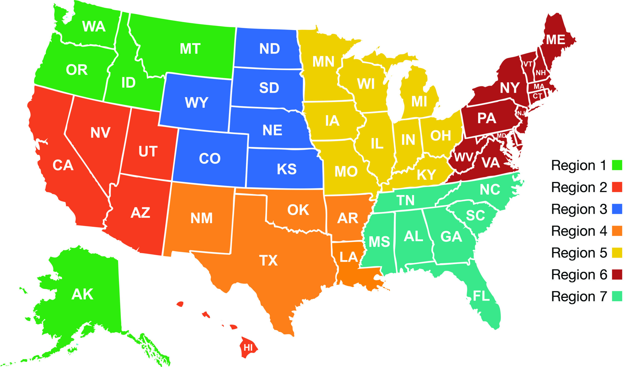 USAWE Membership Regions Map